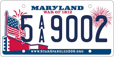 MD license plate 5AA9002