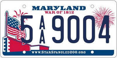 MD license plate 5AA9004