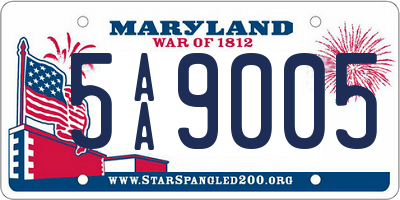 MD license plate 5AA9005