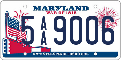 MD license plate 5AA9006