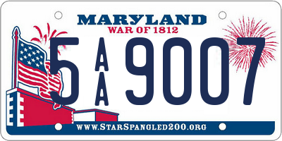 MD license plate 5AA9007