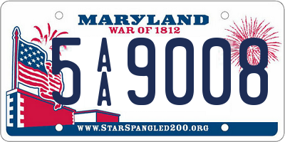 MD license plate 5AA9008