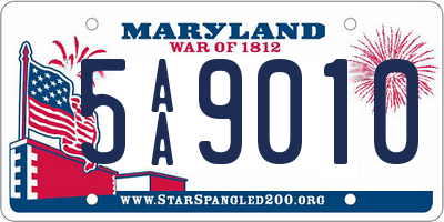 MD license plate 5AA9010