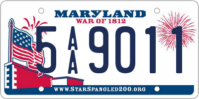 MD license plate 5AA9011