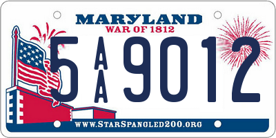 MD license plate 5AA9012