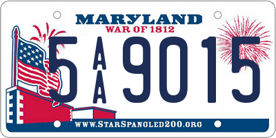 MD license plate 5AA9015