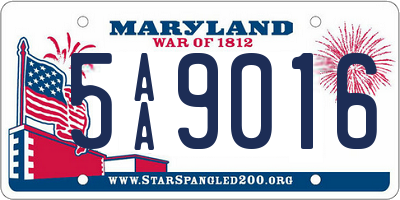 MD license plate 5AA9016