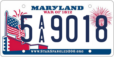 MD license plate 5AA9018