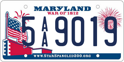 MD license plate 5AA9019