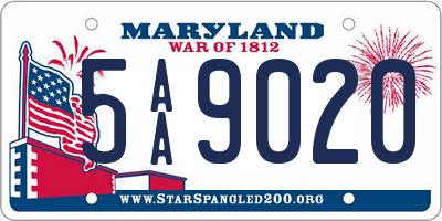 MD license plate 5AA9020