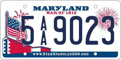 MD license plate 5AA9023