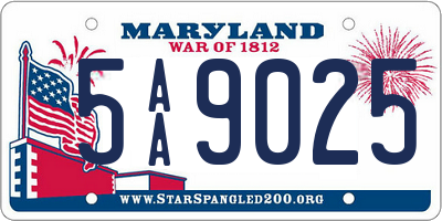 MD license plate 5AA9025