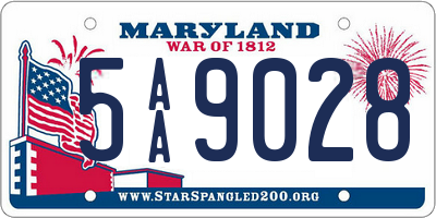 MD license plate 5AA9028