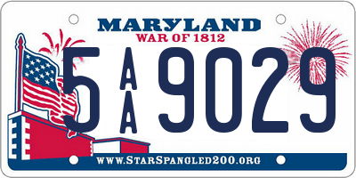 MD license plate 5AA9029