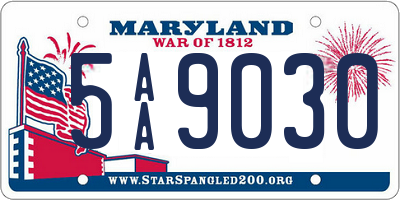 MD license plate 5AA9030