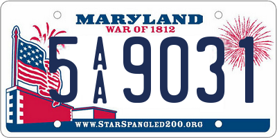 MD license plate 5AA9031