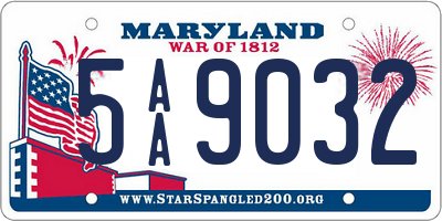 MD license plate 5AA9032