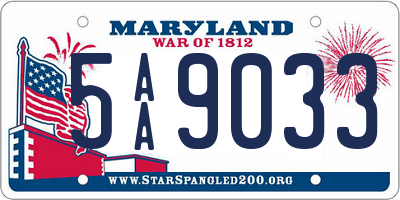 MD license plate 5AA9033