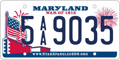 MD license plate 5AA9035