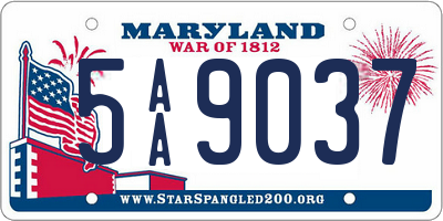 MD license plate 5AA9037