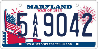 MD license plate 5AA9042