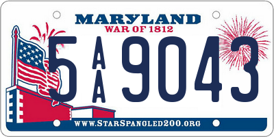 MD license plate 5AA9043