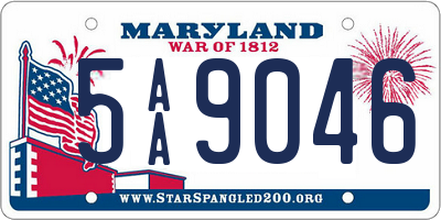 MD license plate 5AA9046