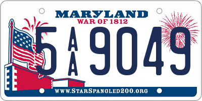 MD license plate 5AA9049