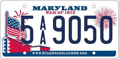 MD license plate 5AA9050