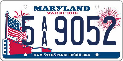 MD license plate 5AA9052