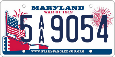 MD license plate 5AA9054