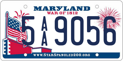 MD license plate 5AA9056