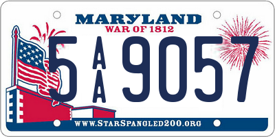 MD license plate 5AA9057