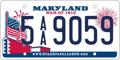 MD license plate 5AA9059