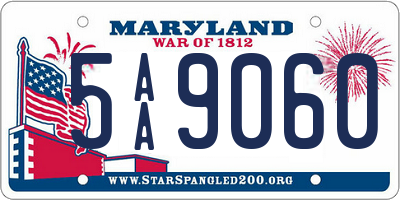 MD license plate 5AA9060