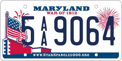 MD license plate 5AA9064