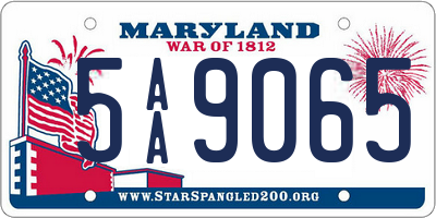 MD license plate 5AA9065