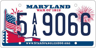 MD license plate 5AA9066