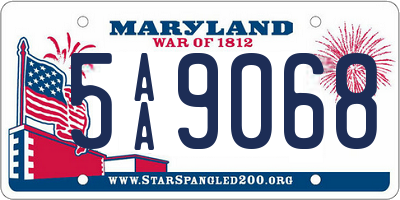 MD license plate 5AA9068