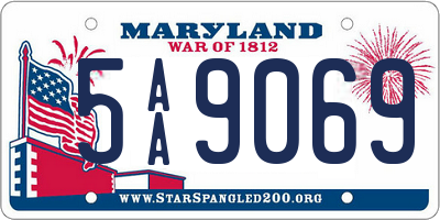 MD license plate 5AA9069