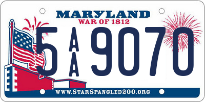 MD license plate 5AA9070