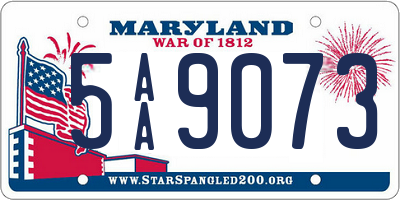 MD license plate 5AA9073