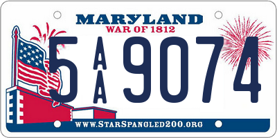 MD license plate 5AA9074