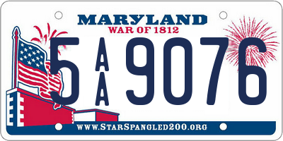 MD license plate 5AA9076