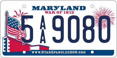 MD license plate 5AA9080