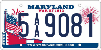 MD license plate 5AA9081