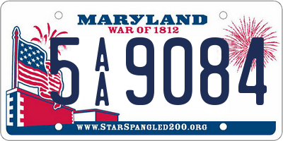 MD license plate 5AA9084