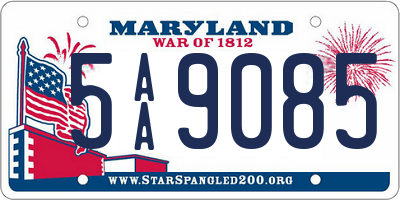 MD license plate 5AA9085