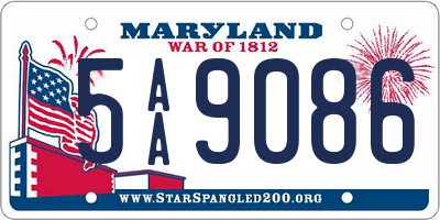 MD license plate 5AA9086