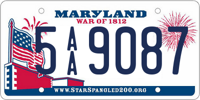 MD license plate 5AA9087